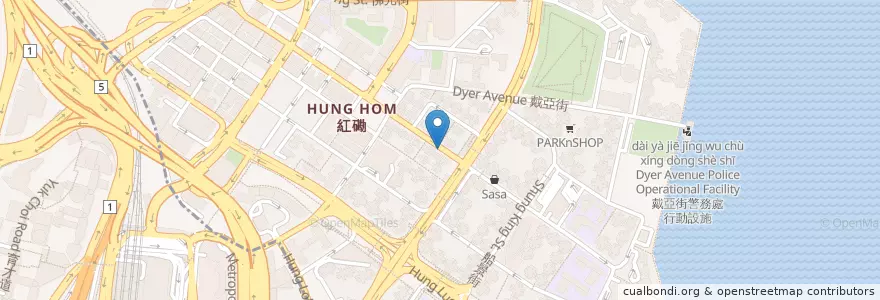 Mapa de ubicacion de 恆生銀行 Hang Seng Bank en China, Guangdong, Hongkong, Kowloon, New Territories, 九龍城區 Kowloon City District.