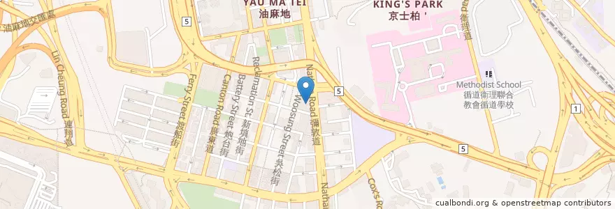 Mapa de ubicacion de 麥當勞 McDonald's en China, Guangdong, Hong Kong, Kowloon, Wilayah Baru, 油尖旺區 Yau Tsim Mong District.
