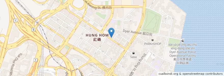 Mapa de ubicacion de Fubon Bank en Chine, Guangdong, Hong Kong, Kowloon, Nouveaux Territoires, 九龍城區 Kowloon City District.