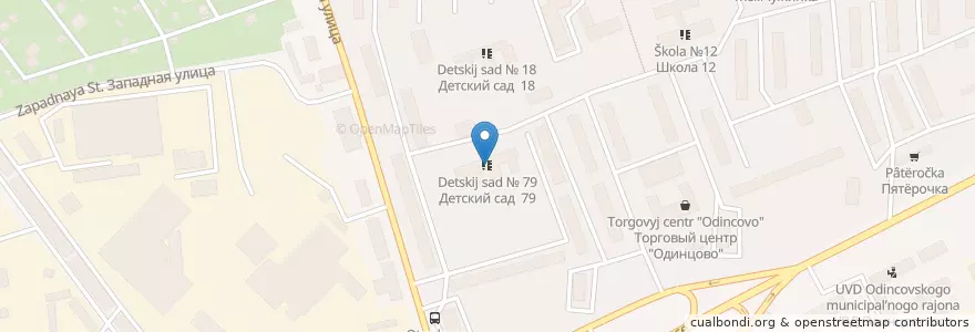 Mapa de ubicacion de Детский сад № 79 en Russie, District Fédéral Central, Oblast De Moscou, Одинцовский Городской Округ.