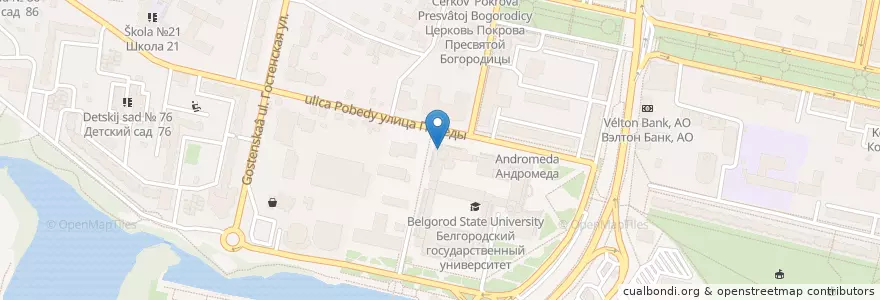 Mapa de ubicacion de МЦСИ БелГУ en Rusia, Distrito Federal Central, Óblast De Bélgorod, Белгородский Район, Городской Округ Белгород.