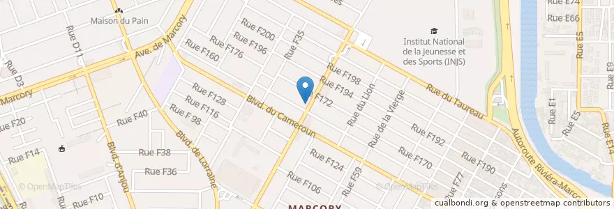 Mapa de ubicacion de Pharmacie TSF en ساحل عاج, آبیجان, Marcory.