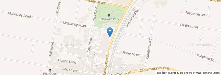 Mapa de ubicacion de Cabramatta Whitlam Library en Avustralya, New South Wales, Sydney, Fairfield City Council.