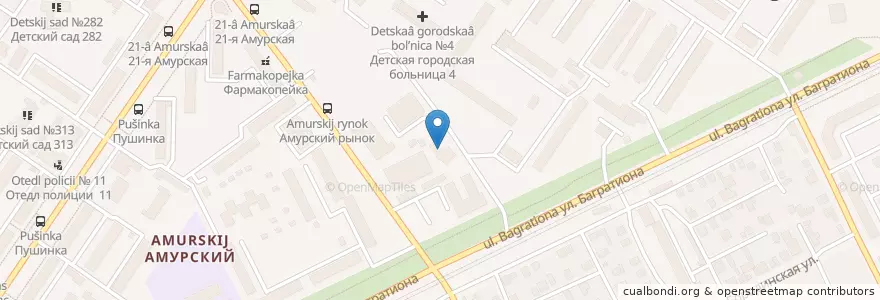 Mapa de ubicacion de Подкова en Rusia, Distrito Federal De Siberia, Omsk, Омский Район, Городской Округ Омск.