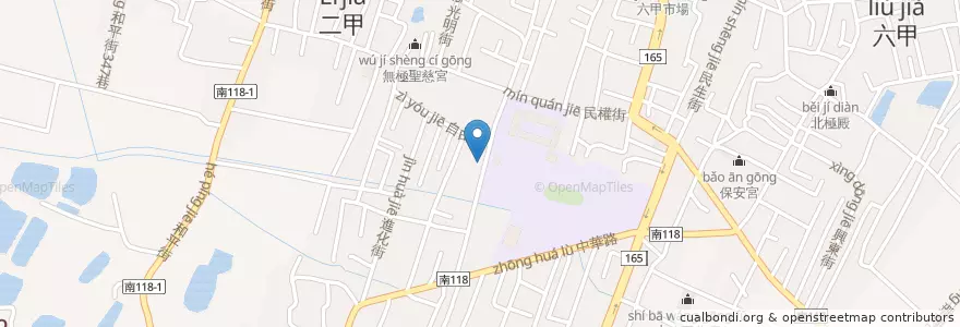 Mapa de ubicacion de 普門精舍 en Taiwán, 臺南市, 六甲區.