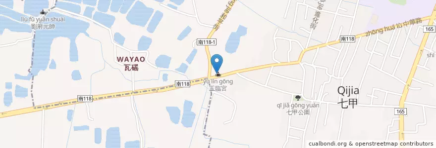 Mapa de ubicacion de 玉臨宮 en Taiwan, 臺南市.