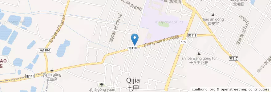 Mapa de ubicacion de 聖天堂 en تايوان, تاينان, 六甲區.