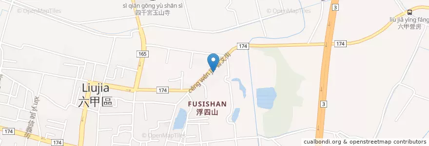 Mapa de ubicacion de 六甲慈惠堂 en 타이완, 타이난 시, 류자구.