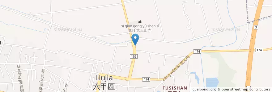 Mapa de ubicacion de 福德祠 en Taiwan, Tainan, Liujia.
