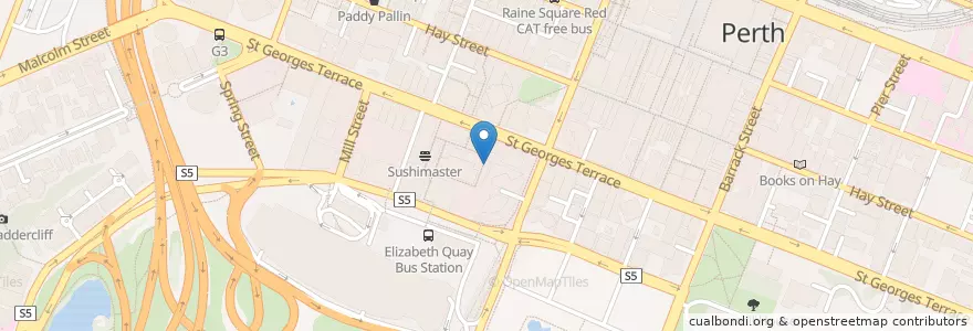 Mapa de ubicacion de Print Hall en Australie, Australie Occidentale, City Of Perth.