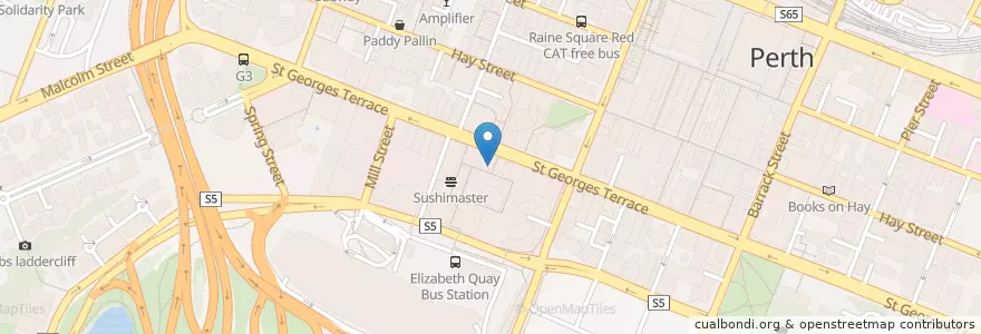 Mapa de ubicacion de Grill'd en オーストラリア, 西オーストラリア, City Of Perth.