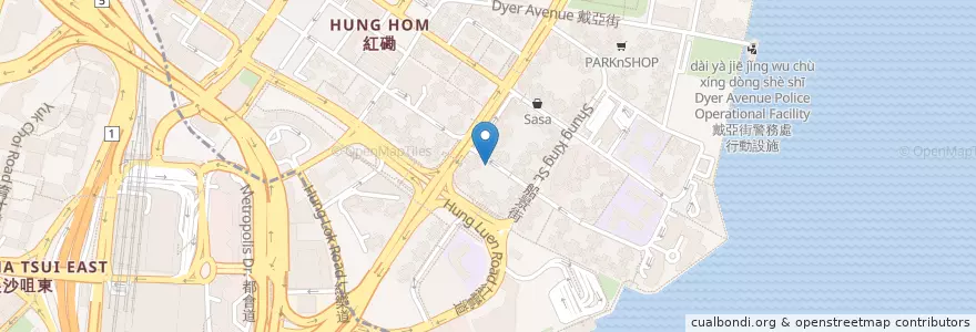 Mapa de ubicacion de Marco's Oyster Bar & Grill en China, Provincia De Cantón, Hong Kong, Kowloon, Nuevos Territorios, 九龍城區 Kowloon City District.