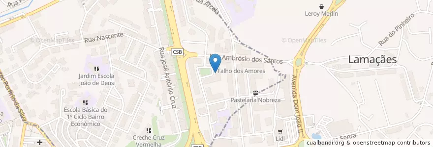 Mapa de ubicacion de Café Cafe en Portugal, Norte, Braga, Cávado, Braga.