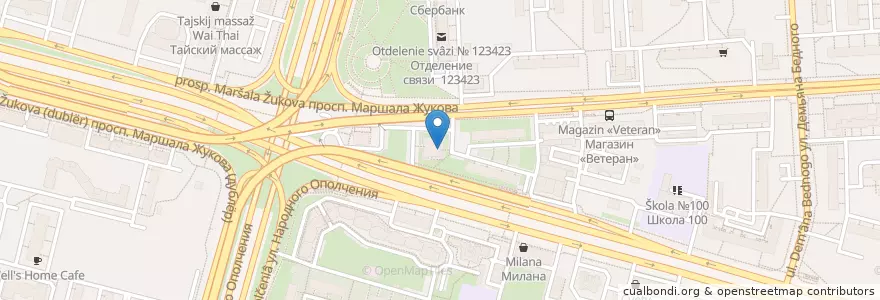 Mapa de ubicacion de QIWI en Россия, Центральный Федеральный Округ, Москва, Северо-Западный Административный Округ, Район Хорошёво-Мнёвники.