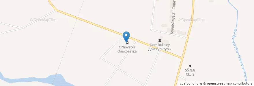 Mapa de ubicacion de Ольховатка en Rússia, Distrito Federal Central, Oblast De Voronej, Ольховатский Район, Городское Поселение Ольховатка.