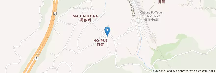 Mapa de ubicacion de 河背村旱廁 Ho Pui Tsuen Aqua Privy en China, Hong Kong, Guangdong, Wilayah Baru, 元朗區 Yuen Long District.