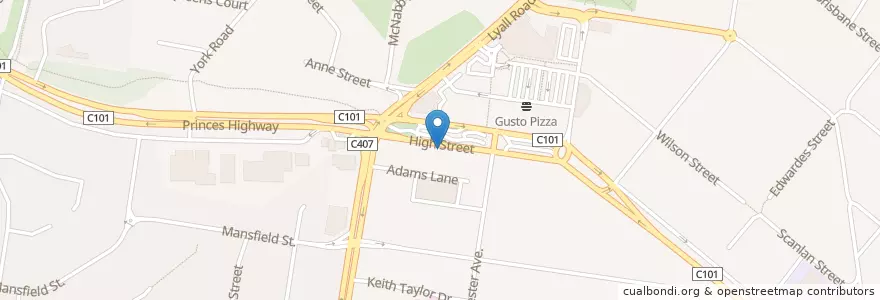 Mapa de ubicacion de Aroma Hut Cafe en Австралия, Виктория, City Of Casey.