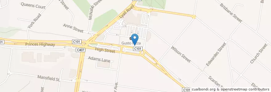 Mapa de ubicacion de Gloria Jean's en Австралия, Виктория, City Of Casey.