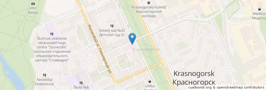 Mapa de ubicacion de Столички en 러시아, Центральный Федеральный Округ, Московская Область, Городской Округ Красногорск.