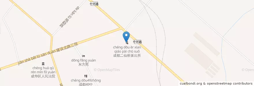 Mapa de ubicacion de 成都二仙桥派出所 en 中国, 四川省, 成都市, 成华区 (Chenghua).