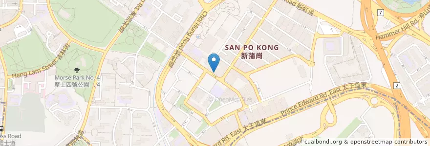 Mapa de ubicacion de 大家樂 Café de Coral en China, Guangdong, Hong Kong, Wilayah Baru, Kowloon, 黃大仙區 Wong Tai Sin District, 九龍城區 Kowloon City District.