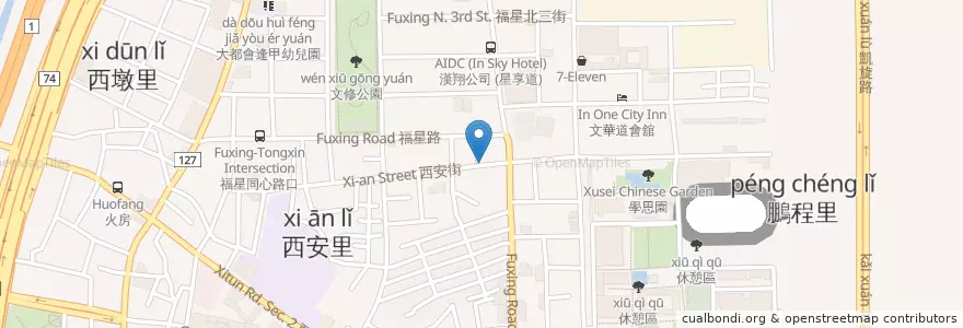 Mapa de ubicacion de 養雞場 en 台湾, 台中市, 西屯区.