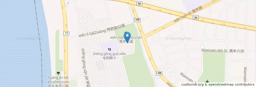 Mapa de ubicacion de 灣裡派出所 en Tayvan, 臺南市, 南區.