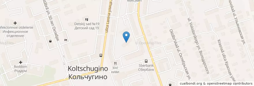 Mapa de ubicacion de Детский сад №8 en Russia, Central Federal District, Vladimir Oblast, Kolchuginsky District, Городское Поселение Кольчугино.