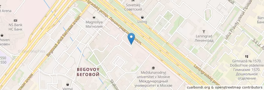 Mapa de ubicacion de Эльф en Russie, District Fédéral Central, Moscou, Северный Административный Округ, Район Беговой.