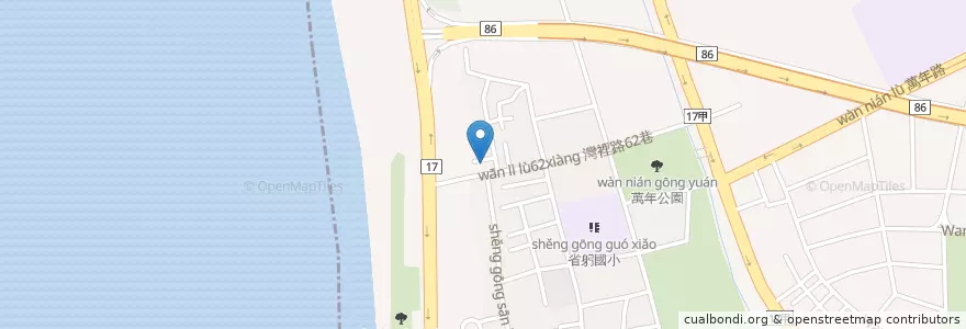Mapa de ubicacion de 元帥廟 en Taiwan, 臺南市, 南區.