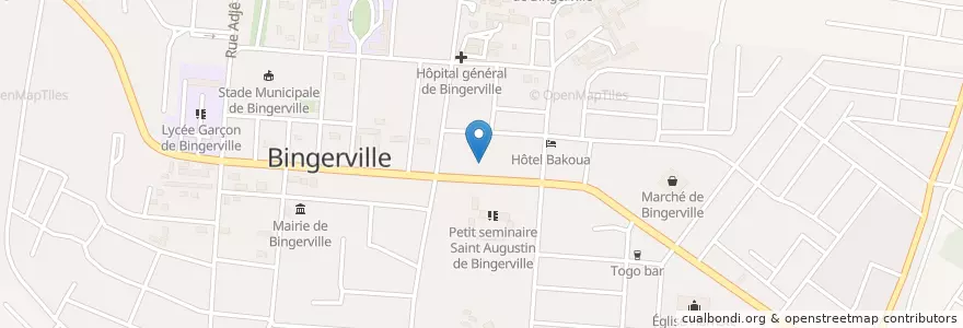 Mapa de ubicacion de Paroisse Saint Augustin en Costa De Marfil, Abiyán, Bingerville.