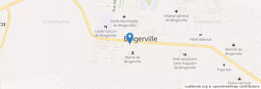 Mapa de ubicacion de Bureau de poste en 科特迪瓦, 阿比让, Bingerville.