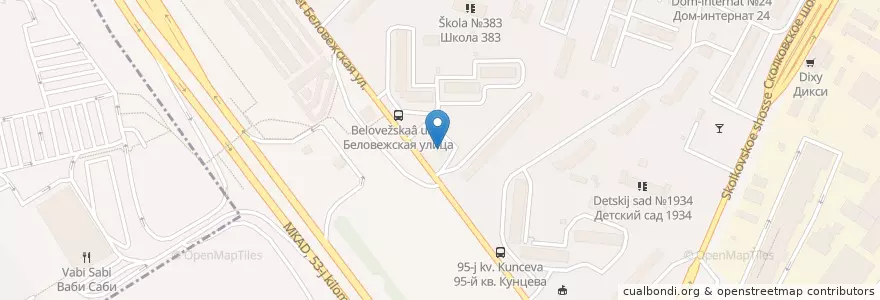 Mapa de ubicacion de Spectra-VIP en Rusia, Distrito Federal Central, Москва, Западный Административный Округ, Можайский Район.