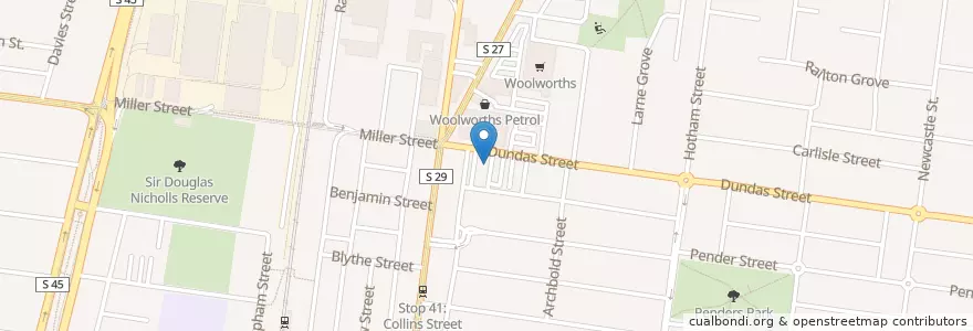 Mapa de ubicacion de Dundas Street Family Medical Practice en Australien, Victoria, City Of Darebin.