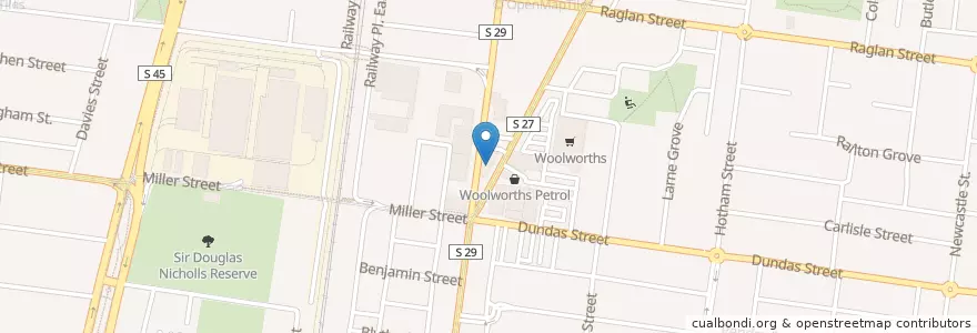 Mapa de ubicacion de Junction Hotel en Australien, Victoria, City Of Darebin.