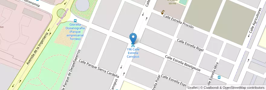 Mapa de ubicacion de 196 Calle Estrella Canopus en 西班牙, 安达鲁西亚, Sevilla, Sevilla.