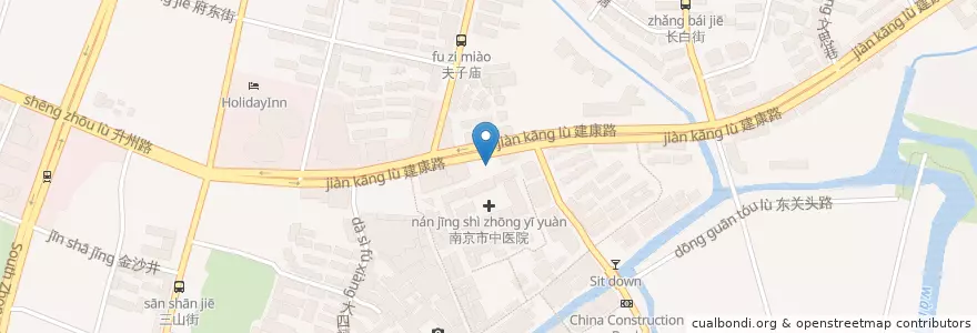 Mapa de ubicacion de 夫子庙 en الصين, جيانغسو, نانجينغ, 秦淮区.