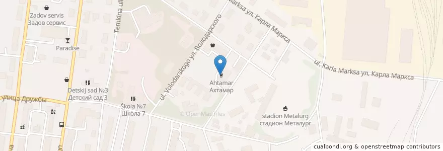 Mapa de ubicacion de Ахтамар en Russland, Föderationskreis Zentralrussland, Oblast Wladimir, Кольчугинский Район, Городское Поселение Кольчугино.