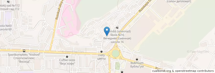Mapa de ubicacion de Почтовое отделение №105 en روسيا, Дальневосточный Федеральный Округ, بريمورسكي كراي, Владивостокский Городской Округ.