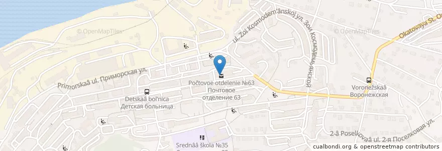 Mapa de ubicacion de Почтовое отделение №63 en Russie, District Fédéral Extrême-Oriental, Kraï Du Primorie, Владивостокский Городской Округ.