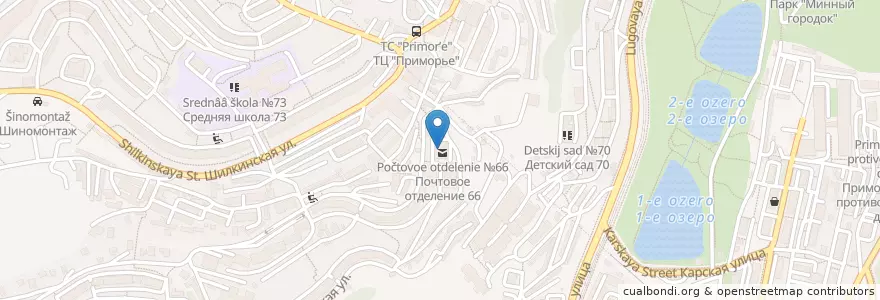 Mapa de ubicacion de Почтовое отделение №66 en Rusia, Дальневосточный Федеральный Округ, Приморский Край, Владивостокский Городской Округ.