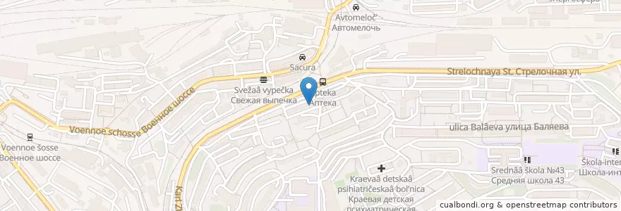 Mapa de ubicacion de Почтовое отделение №88 en روسيا, Дальневосточный Федеральный Округ, بريمورسكي كراي, Владивостокский Городской Округ.