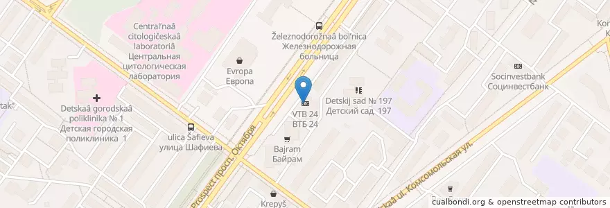 Mapa de ubicacion de ВТБ en روسيا, Приволжский Федеральный Округ, باشقورستان, Городской Округ Уфа.