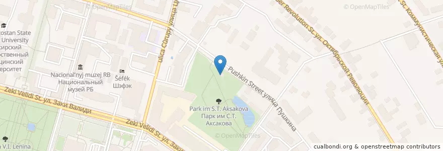 Mapa de ubicacion de Аленький цветочек en Russie, District Fédéral De La Volga, Bachkirie, Городской Округ Уфа.