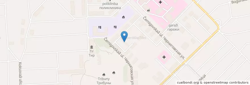 Mapa de ubicacion de гаражи en ロシア, シベリア連邦管区, ケメロヴォ州, プロコピエフスキー地区, プロコピエフスキー管区.