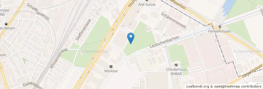 Mapa de ubicacion de Wasserbecken Leutschenpark en Switzerland, Zurich, District Zurich, Zurich.