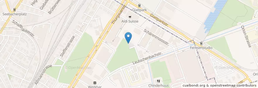 Mapa de ubicacion de Aux Carres en Switzerland, Zurich, District Zurich, Zurich.