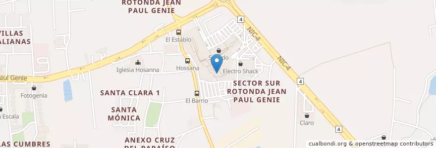 Mapa de ubicacion de Pizería Papa John's Galerías Santo Domingo. en Nicaragua, Departamento De Managua, Managua (Municipio).