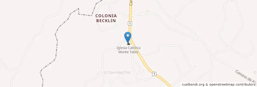 Mapa de ubicacion de Iglesia Católica Monte Tabor en Nicaragua, Departamento De Managua, El Crucero (Municipio).
