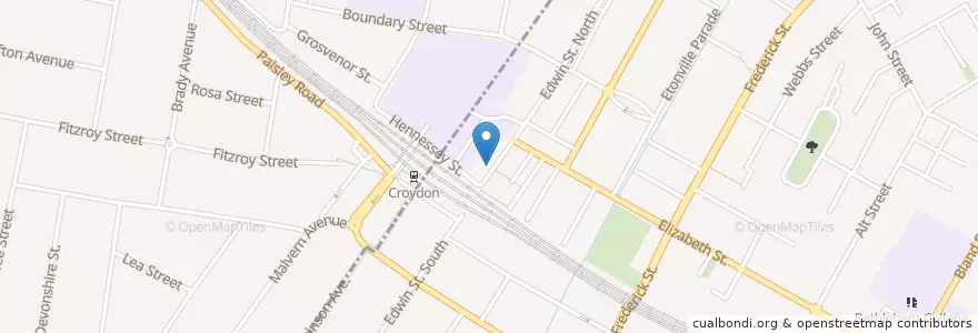 Mapa de ubicacion de Croydon Post Office en Australia, New South Wales, Inner West Council, Sydney.